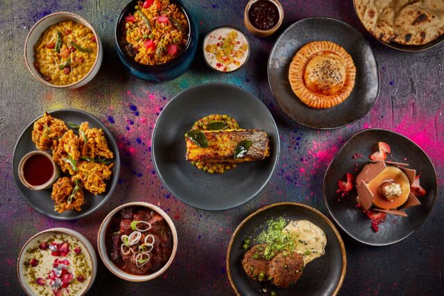 Holi menus at top Indian restaurant in London's Mayfair, one of the best curry houses in the capital Regents street with private dining rooms