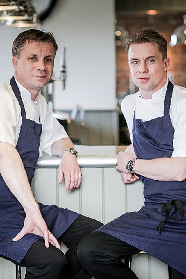 Michelin-starred chefs Atul Kochhar and Tanner Brothers at Kanishka London.